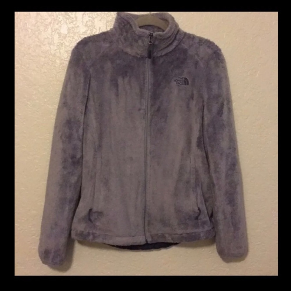 Gray Northface Full zip furry fleece jacket sz S